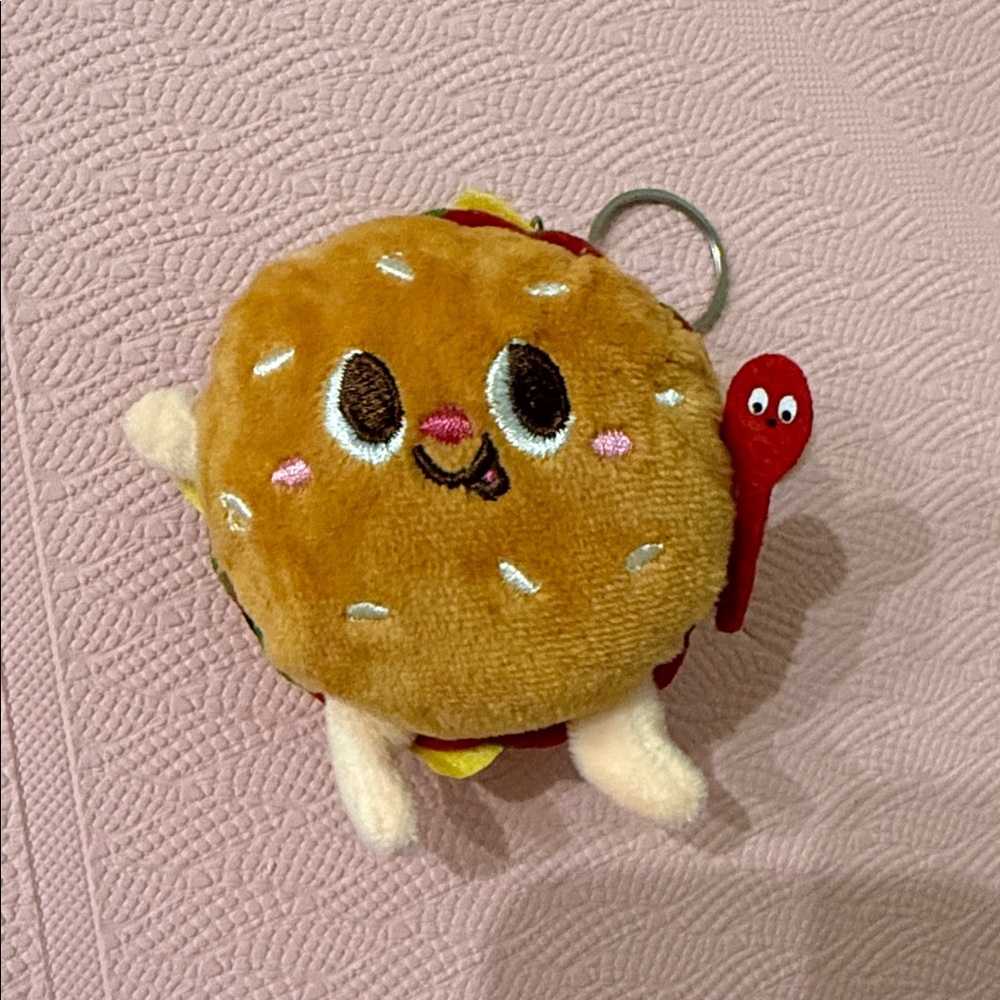 Cute Burger Plush Keychain for Burger Lover